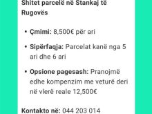 Shitet parcelë në Stankaj të RugovësÇmimi: 8,500€ për ari