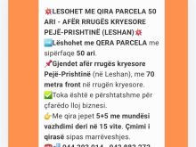 💥LESHOHET ME QIRA PARCELA 50 ARI - AFER RRUGES Kryesore