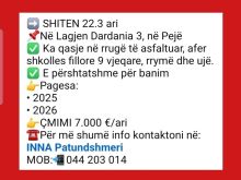 ➡️ SHITEN 22 ari 📌Në Lagjen Dardania 3, në Pejë ✅044203014