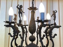 Abazhur tavani, bronz me gure kristali, me skulptura engje…