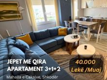 🔥 Jepet me Qira Apartament  3+1+2 afër \"Mahalla e Cakajve \"