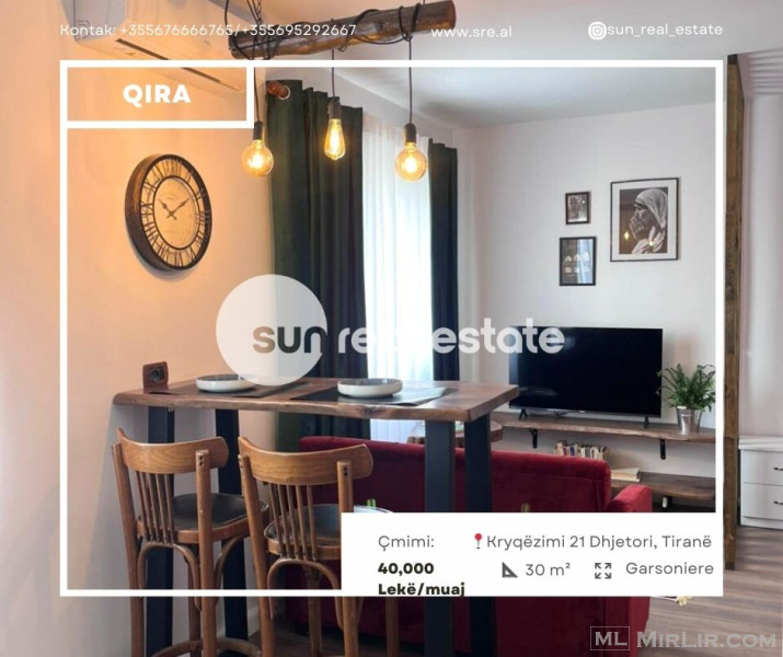 JEPET ME QIRA GARSONIERE, KRYQEZIMI 21 DHJETORI, TIRANE - foto 1