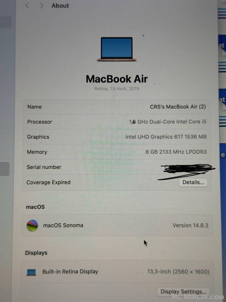 Mac BookAir 2019