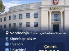 Shitet apartament i ri 3+1+3 prane Bashkise Shkoder