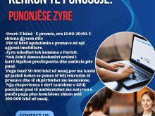 KËRKOHET PUNONJËSE ZYRE