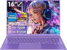 Laptop 16 inç me 12GB RAM dhe 512GB SSD, Celeron N5095, ekra