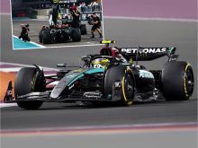 Minichamps Mercedes F1 W15 w. Figure - 2024 Abu Dhabi Grand Prix - #44 Lewis Hamilton 1:12 Model Car