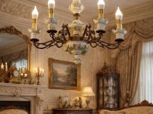 Abazhur tavani bronz dhe porcelan