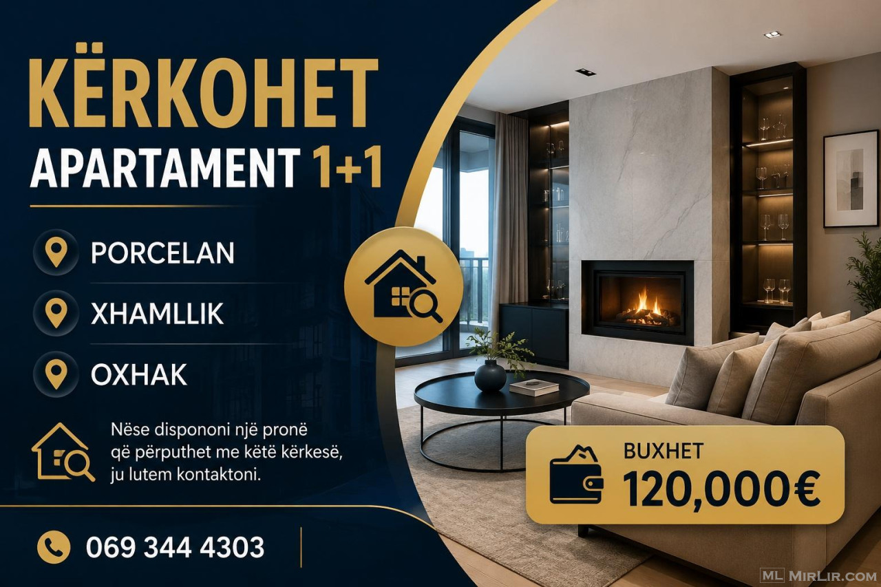 🚨 KËRKOHET APARTAMENT 1+1 🚨