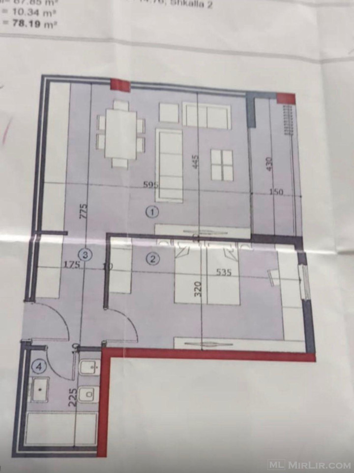APARTAMENT NE SHITJE 1+1 ALI DEMI BURGU GRAVE
