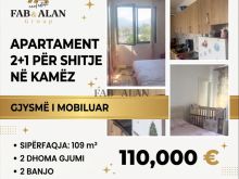 Shitet apartament 2+1 në Kamëz – 110 m²