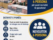 PUNËSOJMË! Nevojiten 6 persona.